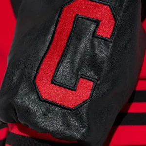 red chicago town womens graffiti bomber jacket logo