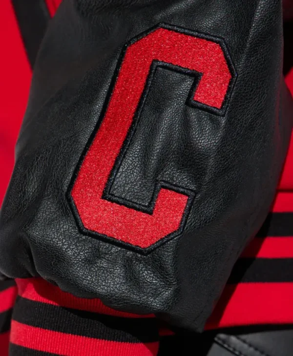 red chicago town womens graffiti bomber jacket logo