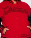 red chicago town womens graffiti bomber jacket patched
