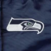 seattle seahawks starter blue satin varsity jacket logo