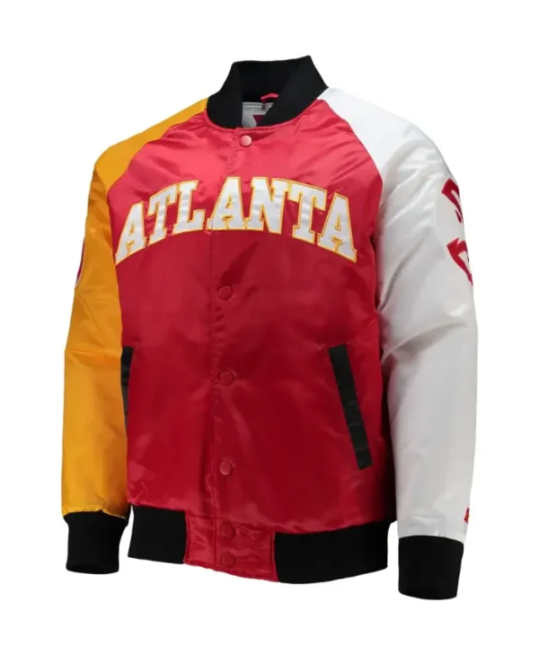 team atlanta hawks players satin varsity jacket main