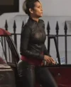 the union 2024 roxanne hall black leather jacket car
