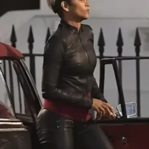 the union 2024 roxanne hall black leather jacket car