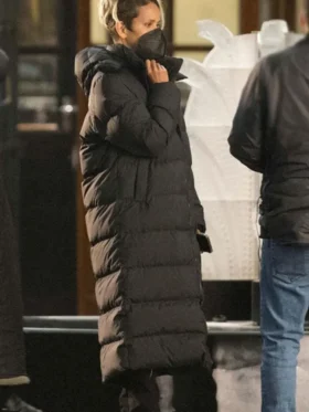 the union 2024 roxanne hall black long puffer jacket side
