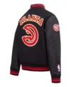 unisex black wool atlanta hawks lettermen jacket side back
