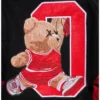 womens cropped black chicago varsity jacket patched