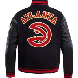 womens pro standard atlanta hawks varsity jacket back