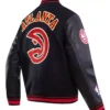 womens pro standard atlanta hawks varsity jacket side back