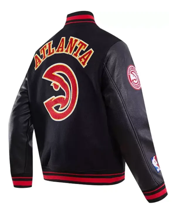 womens pro standard atlanta hawks varsity jacket side back
