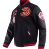 womens pro standard atlanta hawks varsity jacket side front