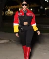 womens red boxy fit need for speed bomber jacket main