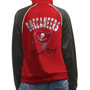 womens tampa bay buccaneers red track jacket back