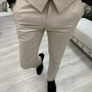 3 Piece Beige Mens Wedding Suits Trouser