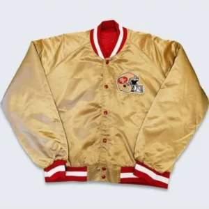 80s NFL Gold Bomber Satin Jacket