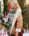 A Carol For Two Violette Brown Shearling Jacket For Sale