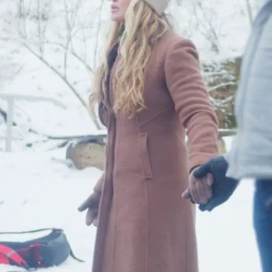 A European Christmas Caprice Bourret Brown Coat Right Side