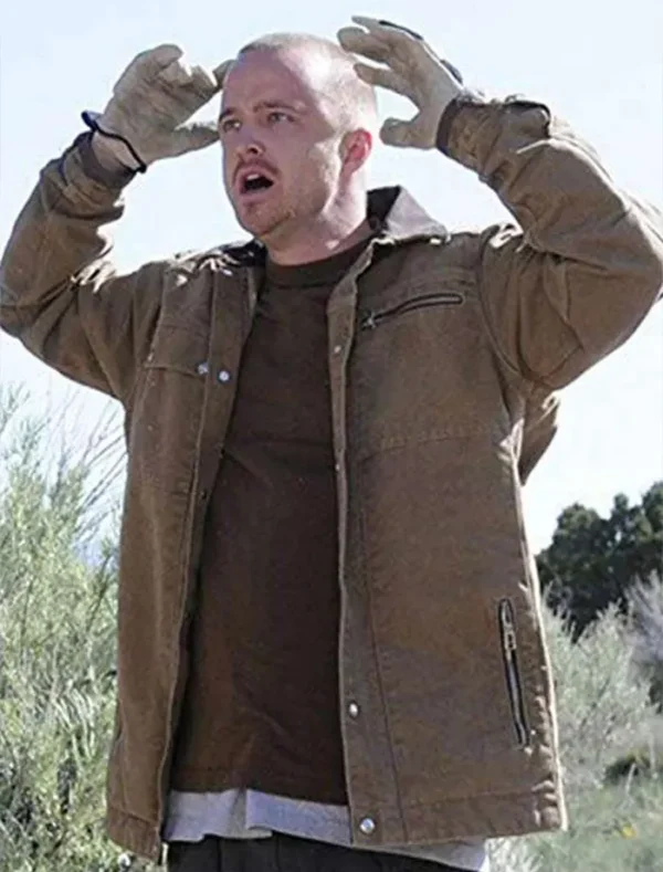 Aaron Paul Breaking Bad Brown Jacket Front