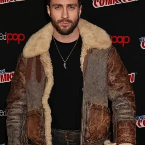 Aaron Taylor Johnson Comic Con Shearling Leather Jacket