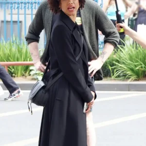 Abby Lift Black Trench Coat For Sale