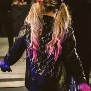 Alexa Bliss Black Leather Jacket Back