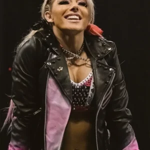 Alexa Bliss Black Leather Jacket Front