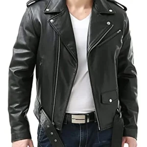 All Of Us Are Dead Lee Su hyeok Black Leather Jacket Front