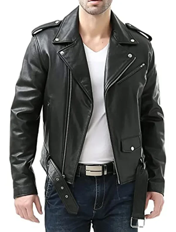All Of Us Are Dead Lee Su hyeok Black Leather Jacket Front