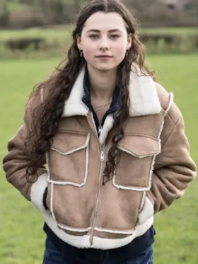 Amy Mercer Ellis Brown Shearling Jacket