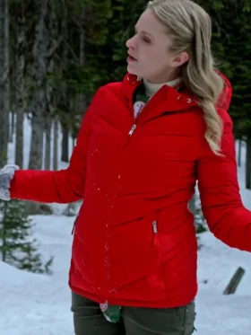 Andrea Brooks Snowy with a Chance of Christmas Puffer Jacket For Sale