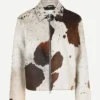 Aviator Style Leather Cowhide Fur Jacket