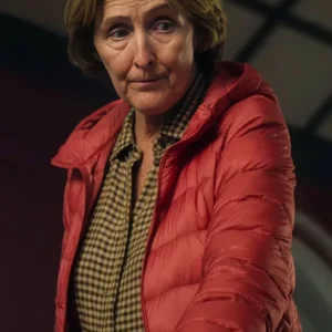 Bad Sisters S02 Fiona Shaw Red Jacket