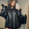 Baggy Leather Jacket Front