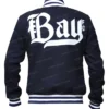 Bay FC Blue Letterman Jacket Back