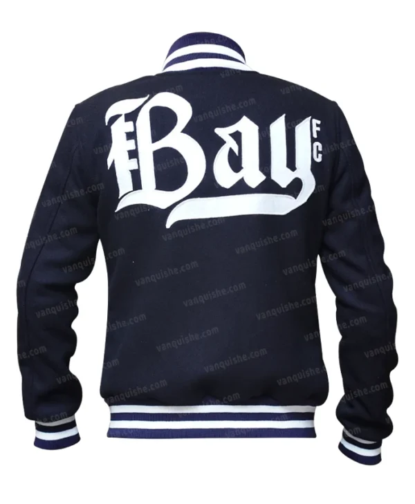 Bay FC Blue Letterman Jacket Back