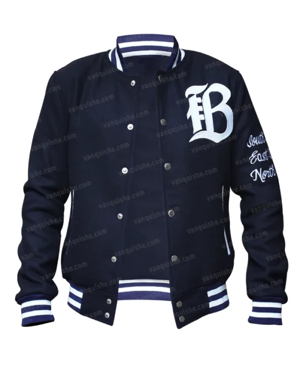 Bay FC Blue Letterman Jacket Main
