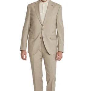 Beige Style Mens 2 Piece Trendy Wedding Suit