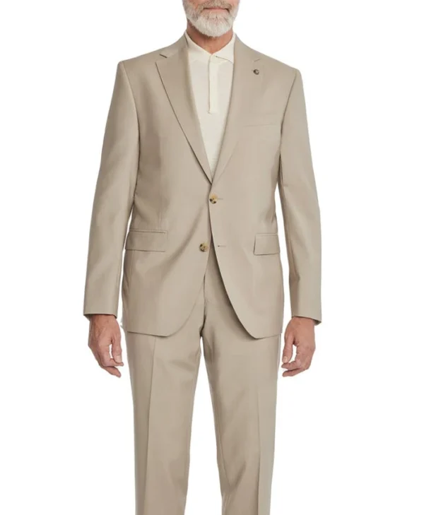 Beige Style Mens 2 Piece Trendy Wedding Suit Front