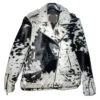 Black And White Cowhide Fur Biker Jacket