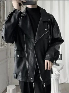 Black Baggy Biker Jacket 