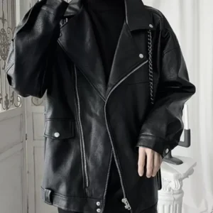 Black Baggy Biker Jacket