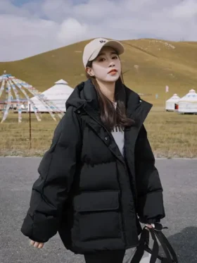 Black Baggy Puffer Jacket