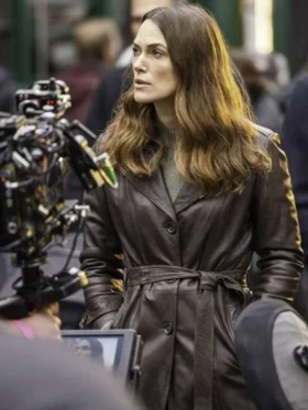 Black Doves S01 Helen Webb Brown Leather Coat For Sale