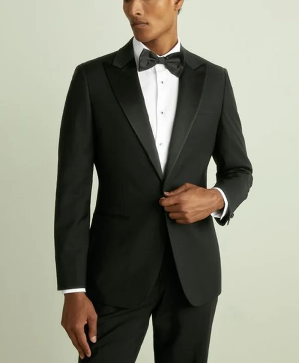 Black Slim Fit Style 2 Piece Notched Lapel Tuxedo
