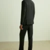 Black Slim Fit Style 2 Piece Notched Lapel Tuxedo Back