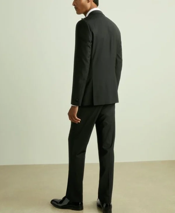 Black Slim Fit Style 2 Piece Notched Lapel Tuxedo Back