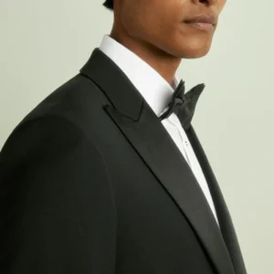 Black Slim Fit Style 2 Piece Notched Lapel Tuxedo Collar