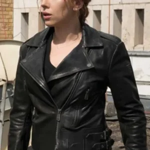 Black Widow Black Biker Leather Jacket
