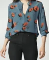 Blue Bloods S14 Bridget Moynahan Floral Silk Shirt