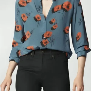 Blue Bloods S14 Bridget Moynahan Floral Silk Shirt