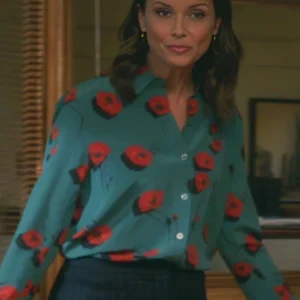 Blue Bloods S14 Bridget Moynahan Floral Silk Shirt For Sale